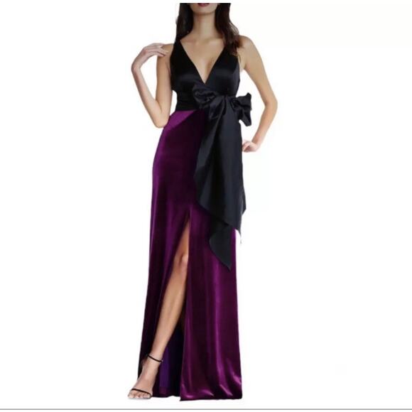 Aidan Mattox Formal Sleeveless Long Bow Evening Gown Dress Size 6 NWT - Picture 1 of 8